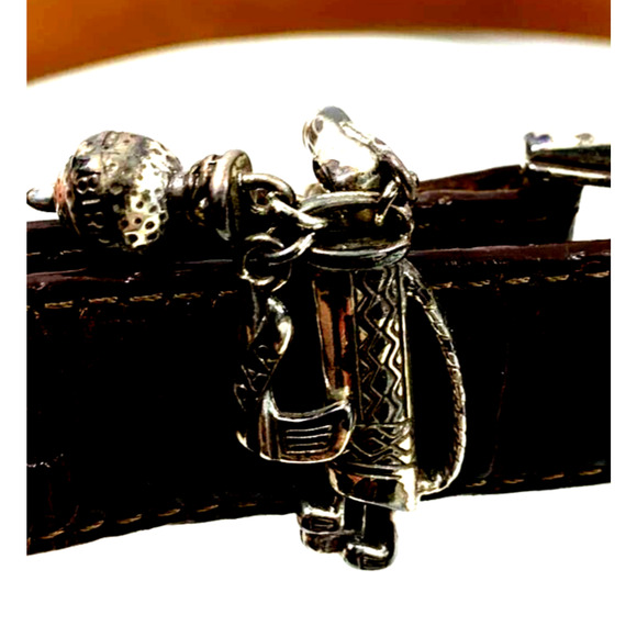 Brighton Belt Womens Medium 30 Dark Brown Leather Golf Silvertone Buckle C3008 - Picture 11 of 13